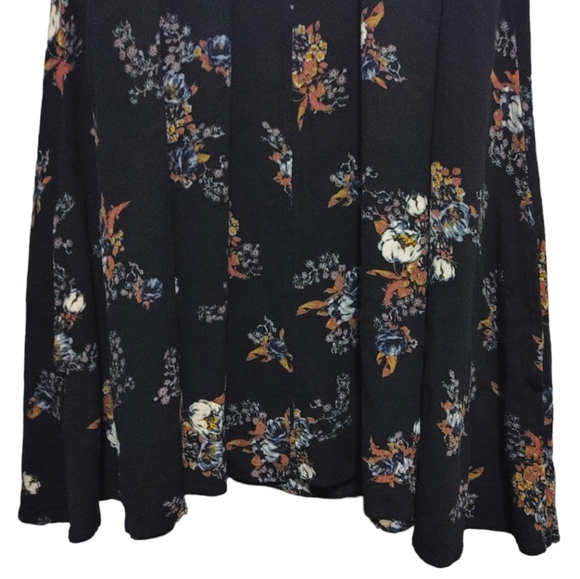 Free People Snap Out Of It Tree Black Floral Swing Dress Women's Size Medium M - Picture 9 of 14